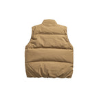 Unisex Padded Stand-Up Collar Vest with Two-Way Zipper and Drawstring Details Fashion Glam