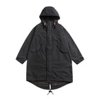Unisex Oversize Wind and Waterproof Parka with Hood and Fish Tail Hem Fashion Glam