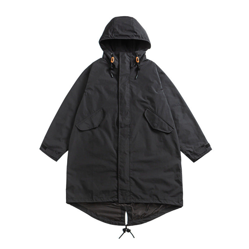 Unisex Oversize Wind and Waterproof Parka with Hood and Fish Tail Hem Fashion Glam