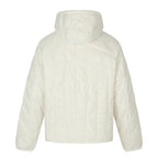 Unisex Short cut quilted hooded jacket with diagonal quilting and elastic hem Fashion Glam