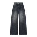 Women's High-Waisted Jeans with Wide Leg and Straight Cut Fashion Glam