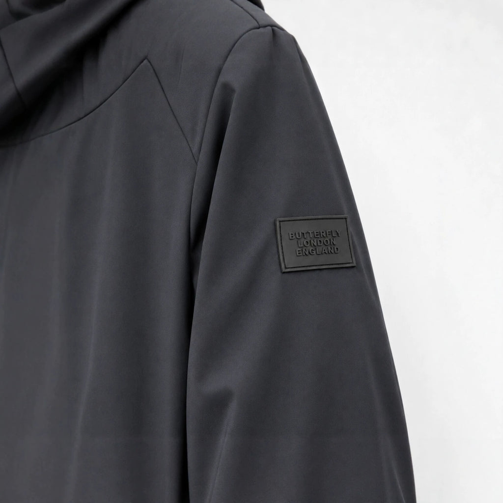 Men's lightweight windproof softshell hooded jacket with checked lined hood Fashion Glam