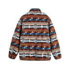 Unisex Fleece Pullover Half Zip with Aztec Pattern and High Stand-Up Collar Fashion Glam