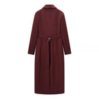 Women Elegant long wool blend coat in clean cut with concealed button placket and dropped shoulder Fashion Glam