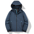 Men's Weather-Resistant Softshell Outdoor Jacket with Hood, High Collar, and Welded Seams Fashion Glam