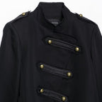 Women Short Cut Parade Jacket with Stand-Up Collar and Decorative Trimming Fashion Glam