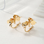 Ladies Creoles with artistic floral ornament Fashion Glam