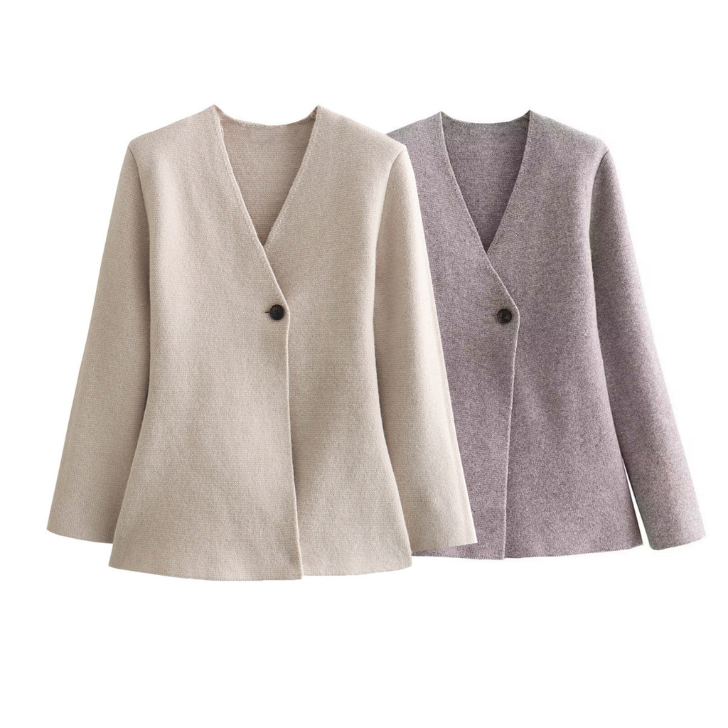 Women's fitted tailored blazer with peplum hem and single-button placket Fashion Glam