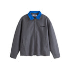 Unisex Boxy-Zip jacket with contrasting shirt collar, concealed zipper and patch pockets Fashion Glam