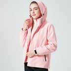 Women's lightweight water-repellent casual outdoor jacket with adjustable hood and concealed zipper Fashion Glam