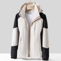 Unisex Breathable Softshell Outdoor Jacket in Colorblock Design with Adjustable Hood and Concealed Two-Way Zipper Fashion Glam