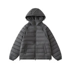 Unisex Lightly Padded Hooded Jacket with Two-Way Zipper and Adjustable Hem Fashion Glam