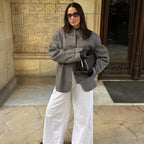 Women's Wool Duffle Coat with Toggle Closures and Oversized Silhouette Fashion Glam