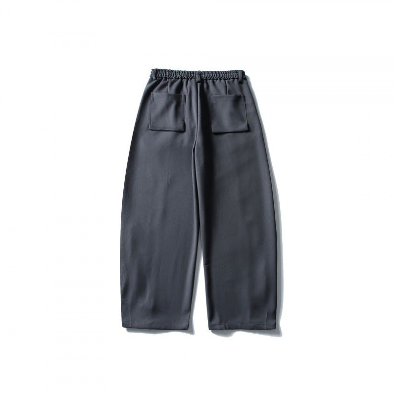 Men's loose ankle-length pleated pants with elastic waistband and adjustable hem Fashion Glam