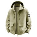 Men's Technical Hooded Field Jacket with Water-Repellent Membrane and Multiple Pockets Fashion Glam