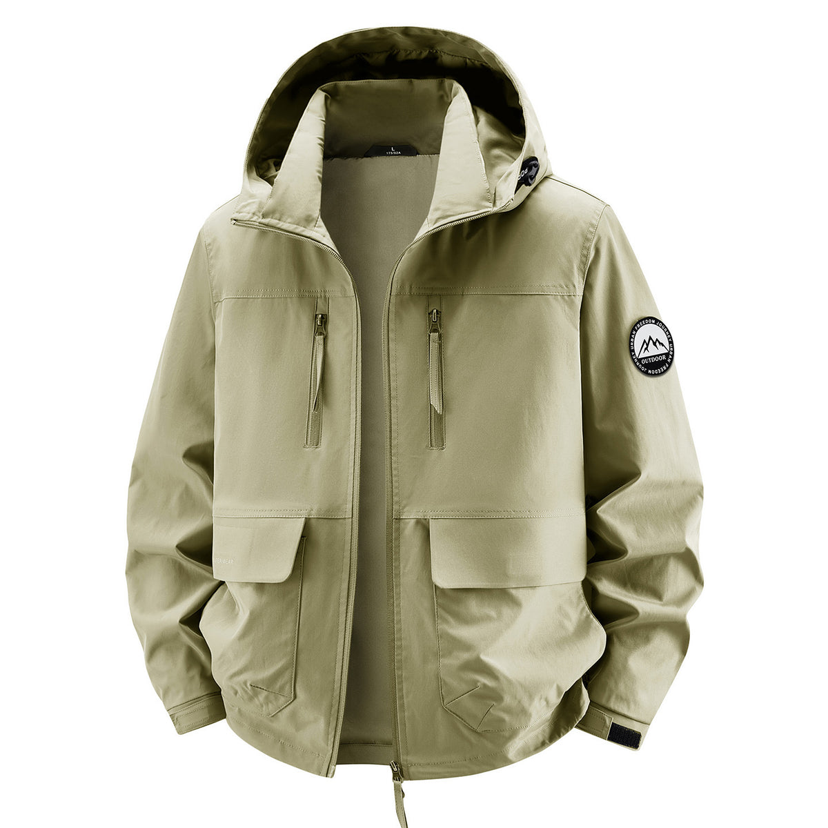 Men's Technical Hooded Field Jacket with Water-Repellent Membrane and Multiple Pockets Fashion Glam