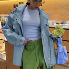 Women's utility parka with stand-up collar, drawstring waist and flap pockets Fashion Glam