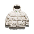 Unisex Short Boxy Puffer Jacket with Oversized Hood, Concealed Front Placket and Zipper Pockets Fashion Glam