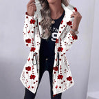 Women's Floral Print Hooded Parka with Padded Lining Fashion Glam