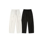 Unisex Wide Cargo Pants with Elastic Waistband, Drawstring and Patch Flap Pockets Fashion Glam