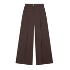 Women's Wide-Cut Palazzo Trousers with High Waist and Crease Fashion Glam