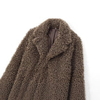 Women's Oversized Faux Fur Teddy Jacket with Shawl Collar and Lined Interior Fashion Glam