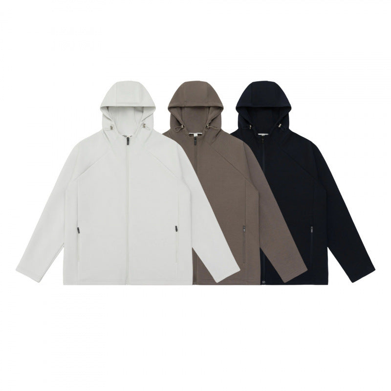 Unisex Light Hoodie Zip Jacket made of technical fleece with raglan sleeves Fashion Glam