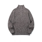 Unisex Thick Knitted Halfzip Sweater with Stand-Up Collar and Distinctive Ribbed Structure Fashion Glam