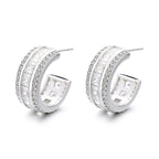 Women's stud earrings with elegant crystal and zirconia embellishment Fashion Glam