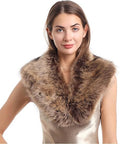 Women's Removable Faux Fur Stole with Voluminous Shawl Collar Fashion Glam