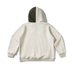 Unisex Oversize Hoodie with Contrast Insert, Snap Button Placket and Kangaroo Pocket Fashion Glam
