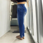Women's skinny jeans with pearl embellishments and decorative bows Fashion Glam