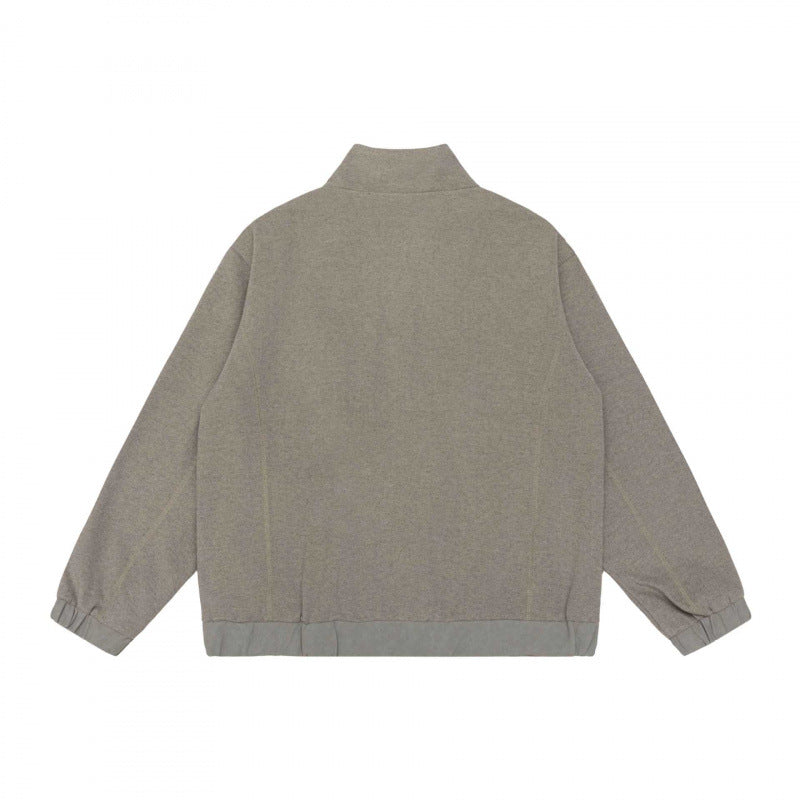 Unisex Short Cut Teddy Fleece Jacket with Stand-Up Collar, Full Zip and Elastic Hem Fashion Glam