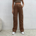 Ladies High-Waisted Utility Cargo Pants in Wide-Leg from sturdy Denim Fashion Glam