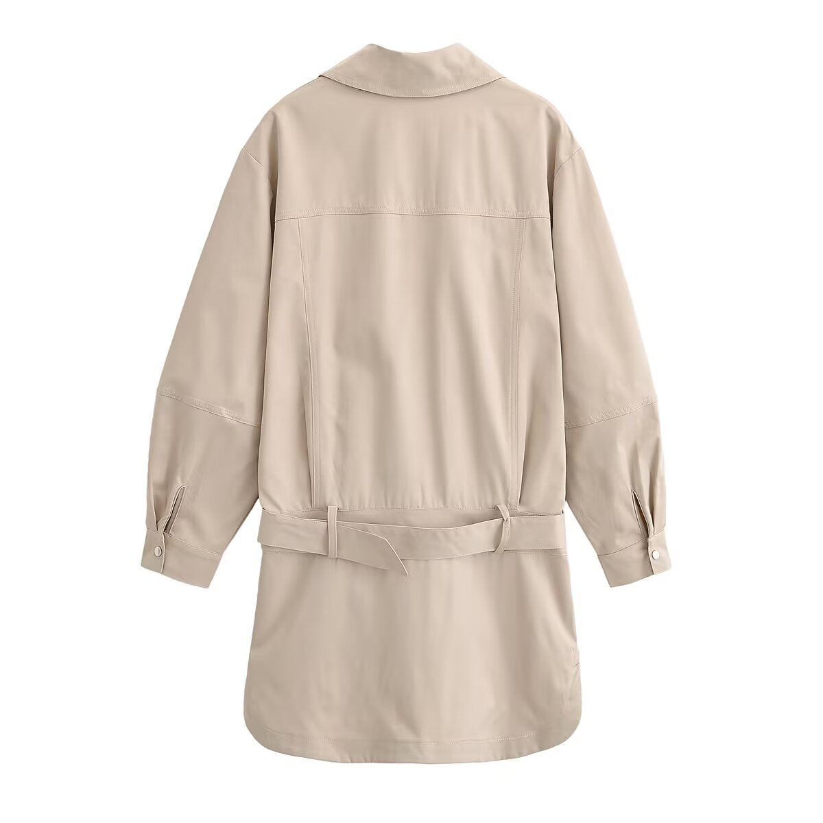 Ladies longline shirt dress with waist belt and oversized silhouette Fashion Glam