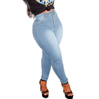 Women's High-Waisted Sculpting Skinny Jeans with Shaping Stretch and Push-Up Effect Fashion Glam