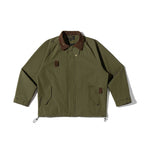 Unisex boxy overshirt jacket in utility style with cord collar, flap pockets and drawstring hem Fashion Glam