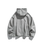 Unisex Oversize Fleece Zip Jacket with Hood, Two-Way Zipper and Adjustable Hem Fashion Glam