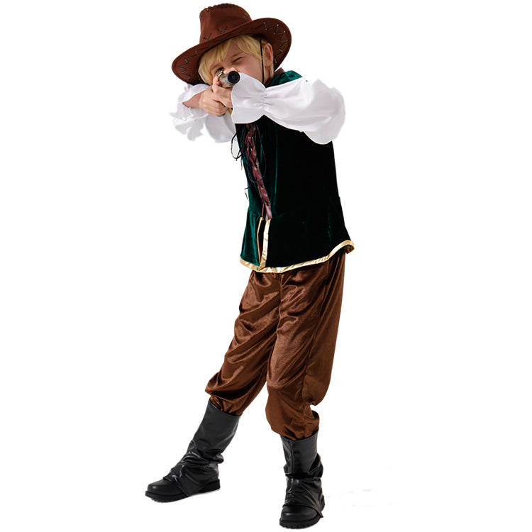 Boys Wild West Costume with Hat and Pistol Fashion Glam
