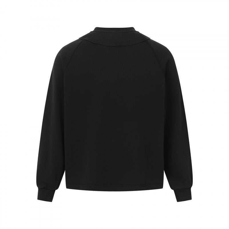 Unisex Boxy Sweatshirt with raglan sleeves, round neckline and decorative yoke Fashion Glam