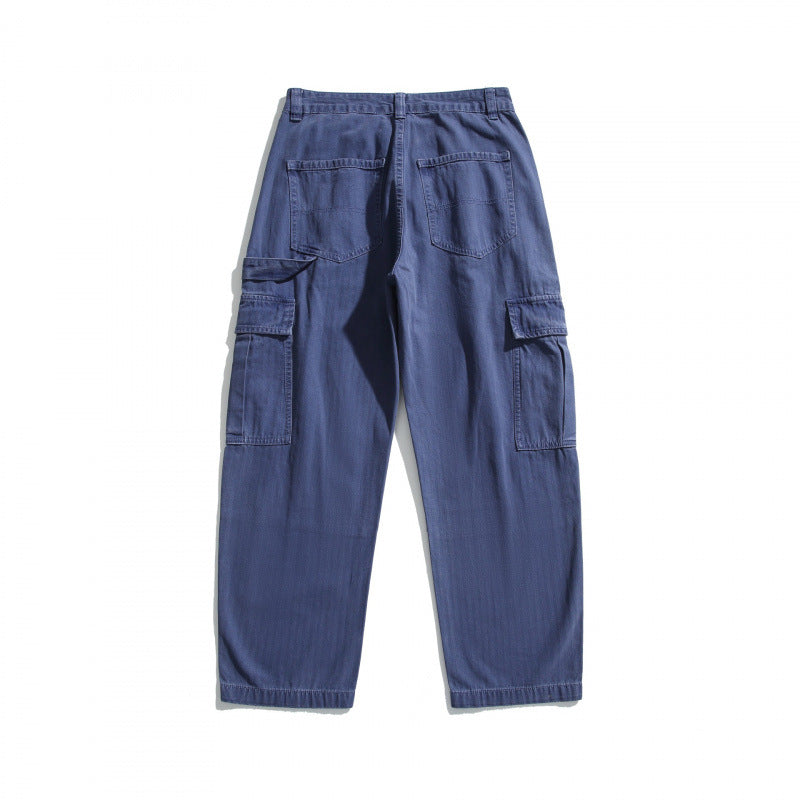 Men's Relaxed-Fit Carpenter Cargo Pants made of lightweight canvas with patch flap pockets Fashion Glam