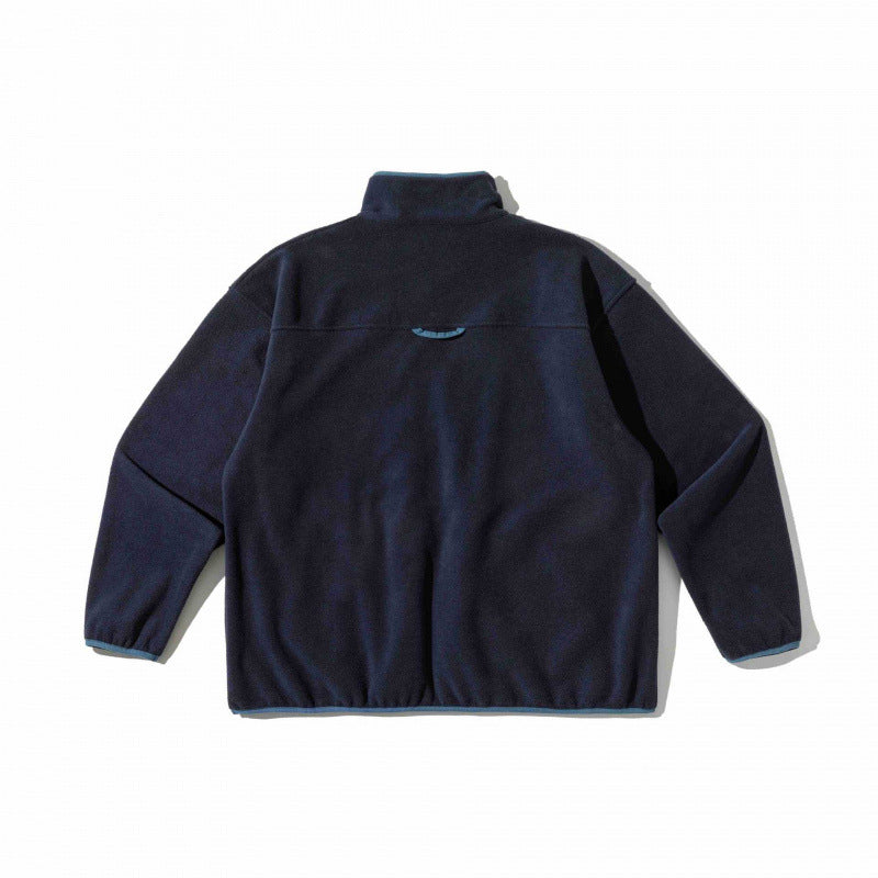 Unisex Oversized Fleece Pullover with Half Zip, Stand-Up Collar and Side Pockets Fashion Glam