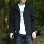 Men's Windproof Softshell Thermal Jacket with Fleece Lining and Hood Fashion Glam