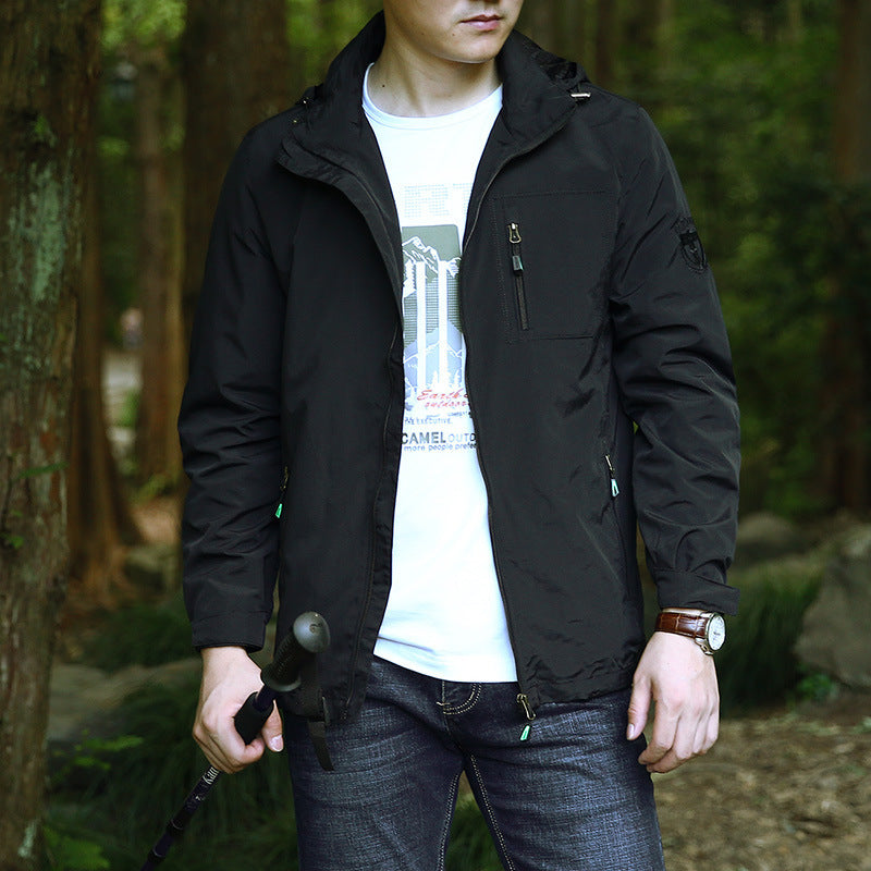 Men's Windproof Softshell Thermal Jacket with Fleece Lining and Hood Fashion Glam