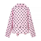 Women Tailored Polka Dot Trench Coat with Tie Belt Fashion Glam