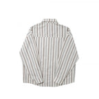 Unisex Oversize Long Sleeve Shirt made of Cotton Blend with Vertical Stripe Pattern and Chest Pocket Fashion Glam