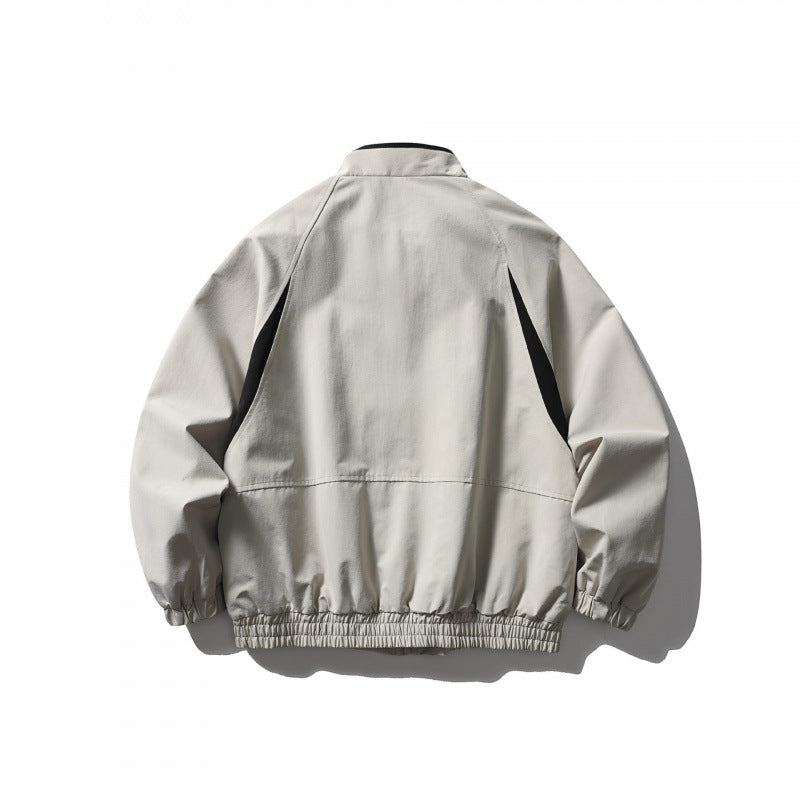 Unisex Boxy-Light Blouson Jacket in Tech Cotton Look with Raglan Sleeves, Zipper and Elastic Hem Fashion Glam