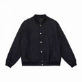 Unisex Oversize-Denim-Bomber Jacket with Ribbed Cuffs and Snap Button Placket Fashion Glam
