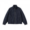 Unisex Boxy Jeans Bomber Jacket with Stand Collar, Zipper and Elastic Hem Fashion Glam