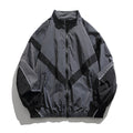 [Unisex] Oversize technical wind and rain jacket with stand-up collar, reflective piping, and elastic hem Fashion Glam